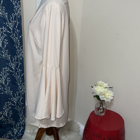 Lulu’s Groove On Light Beige Shift Dress Dramatic Bell Sleeves Sz XL X-Large - Picture 4 of 10